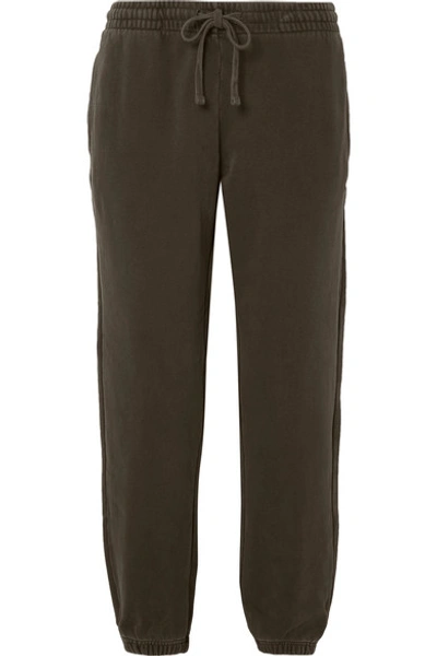 Shop Kith Trish Cotton-jersey Track Pants In Army Green