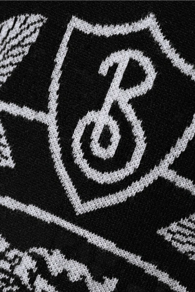 Shop Burberry Intarsia Wool-blend Sweater In Black