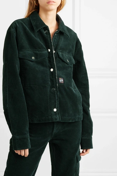Shop Kith Maya Cotton-corduroy Jacket In Forest Green