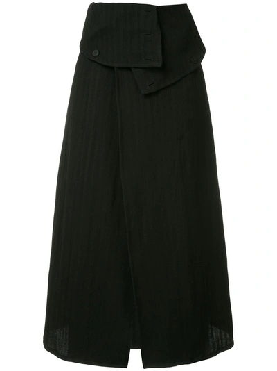 Shop Ann Demeulemeester Buttoned Skirt - Black