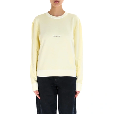Shop Saint Laurent Logo Sweatshirt In Yellow