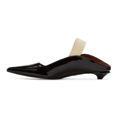 Shop Proenza Schouler Black Patent Slingback Wave Heels In 999 Black
