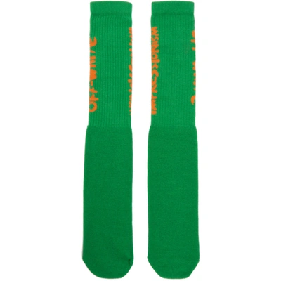 Shop Off-white Green And Orange Bubble Font Socks In Green/org