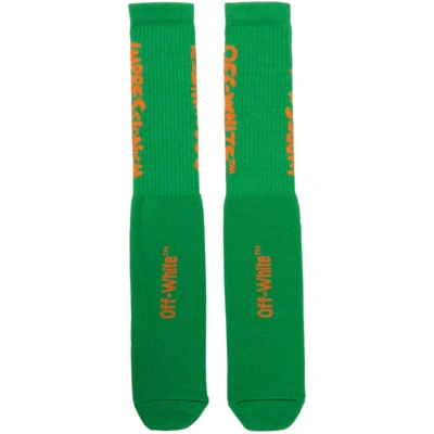 Shop Off-white Green And Orange Bubble Font Socks In Green/org