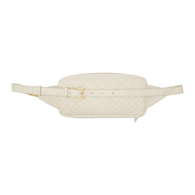 Shop Versace Off-white Quilted Medusa Tribute Belt Bag In K06ot White