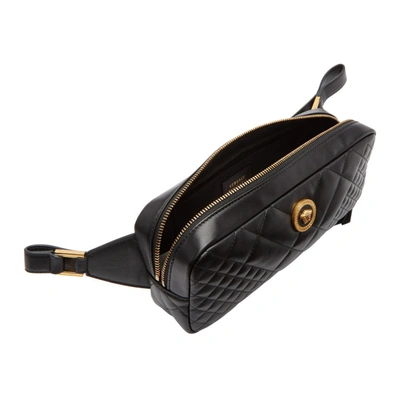 Shop Versace Black Quilted Medusa Tribute Belt Bag In K41ot Black