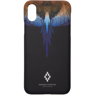 Shop Marcelo Burlon County Of Milan Black Wings Iphone X Case In Black/multi