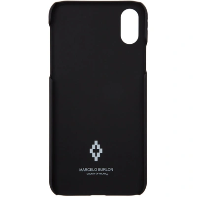Shop Marcelo Burlon County Of Milan Black And Silver Wings Iphone X Case In Black/silve