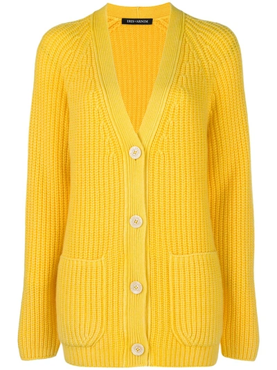 Shop Iris Von Arnim V-neck Button Cardigan - Yellow