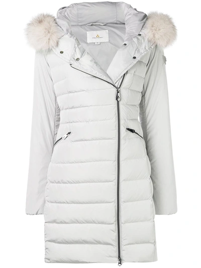 Shop Peuterey Hooded Padded Coat - Grey