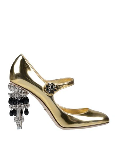 Shop Dolce & Gabbana Pumps In Gold