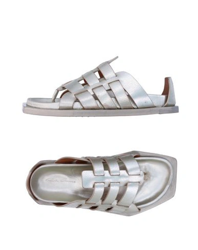 Shop Rick Owens Toe Strap Sandals In Light Grey