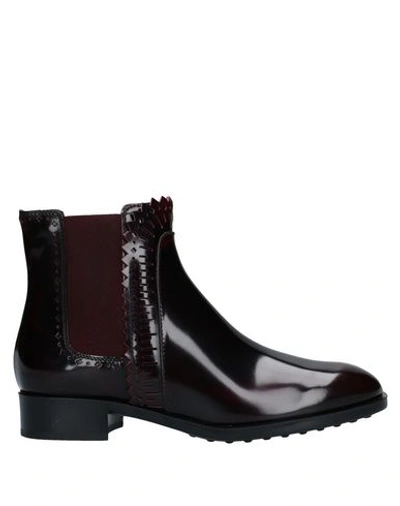 Shop Tod's Ankle Boots In Deep Purple