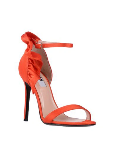 Shop Msgm Sandals In Coral