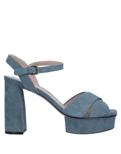 Shop Stuart Weitzman Sandals In Slate Blue