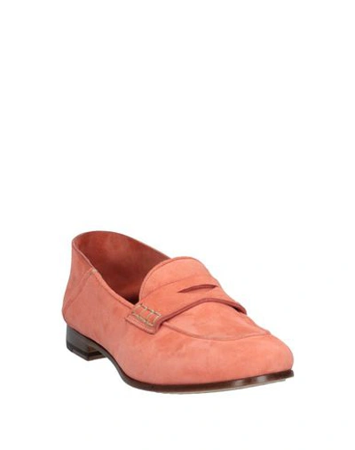 Shop Silvano Sassetti Woman Loafers Salmon Pink Size 7.5 Soft Leather