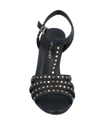 Shop Janet & Janet Woman Sandals Black Size 7 Soft Leather