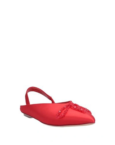 Shop Simone Rocha Ballet Flats In Red