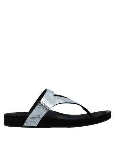 Shop Isabel Marant Flip Flops In Silver