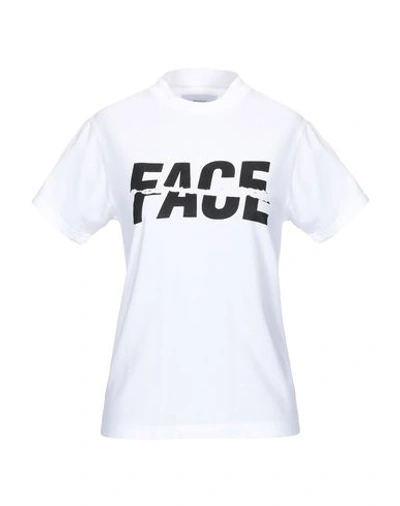 Shop Facetasm Woman T-shirt White Size 2 Cotton