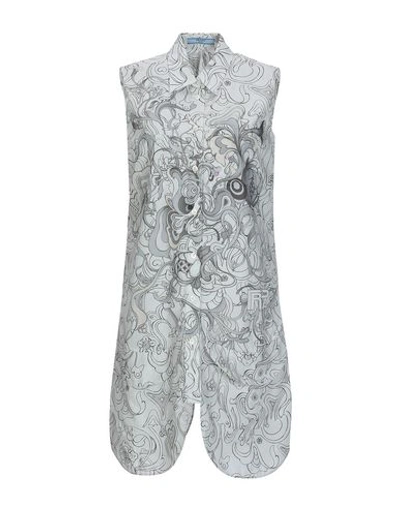 Shop Prada Shirt Dress In Light Grey