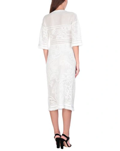 Shop Roberto Cavalli Midi Dresses In Ivory