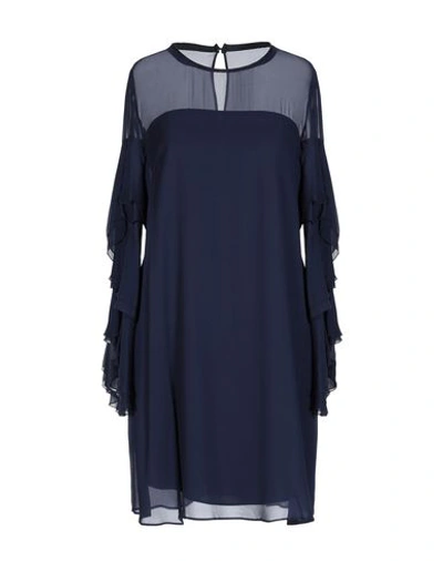 Shop Atos Lombardini Woman Mini Dress Midnight Blue Size 6 Viscose, Polyester