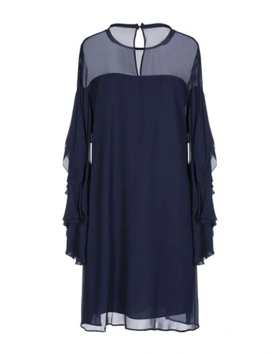 Shop Atos Lombardini Woman Mini Dress Midnight Blue Size 6 Viscose, Polyester