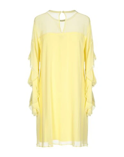 Shop Atos Lombardini Short Dresses In Light Yellow