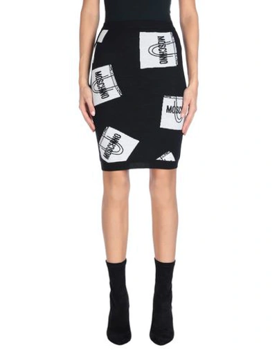 Shop Moschino Knee Length Skirt In Black
