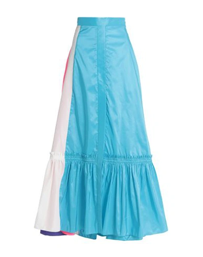 Shop Peter Pilotto Maxi Skirts In Turquoise