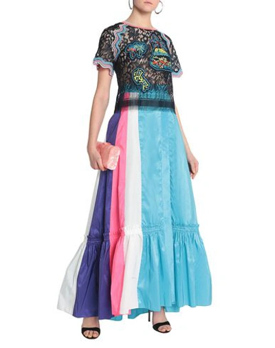Shop Peter Pilotto Maxi Skirts In Turquoise