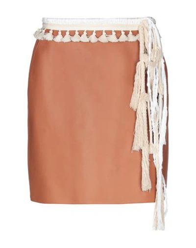 Shop Loewe Mini Skirt In Brown