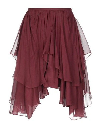 Shop Chloé Knee Length Skirt In Maroon