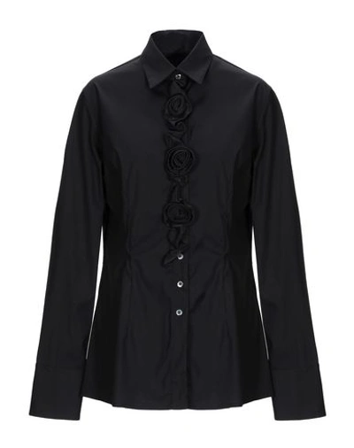 Shop Walter Voulaz Solid Color Shirts & Blouses In Black