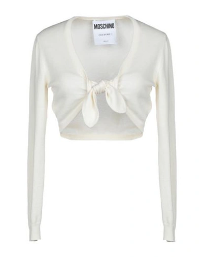 Shop Moschino Cardigan In Ivory