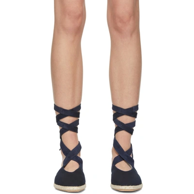 Shop Jw Anderson Navy Open Flat Sandals