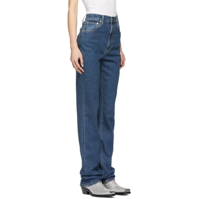 Shop Helmut Lang Indigo Femme Hi Bootcut Jeans