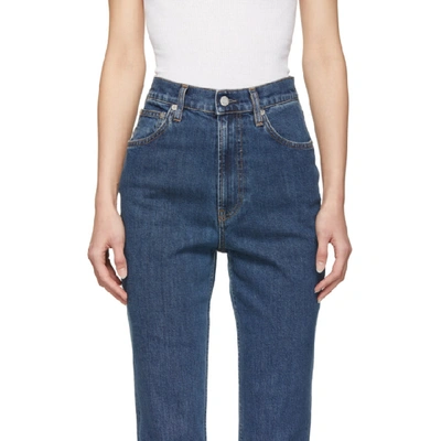 Shop Helmut Lang Indigo Femme Hi Bootcut Jeans