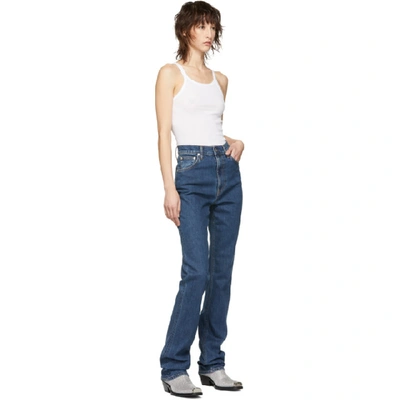 Shop Helmut Lang Indigo Femme Hi Bootcut Jeans