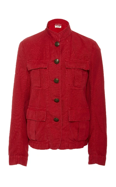 Shop Nl Collection Cambre Cotton Jacket In Red