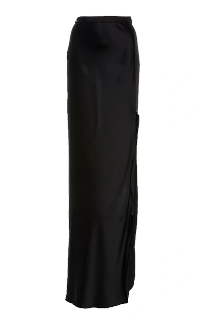 Shop Nl Collection Azalea Silk Gathered Skirt In Black
