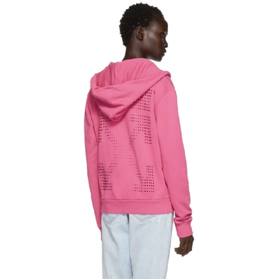 Shop Off-white Pink Cross Zip Hoodie In Fuchsia/fuc