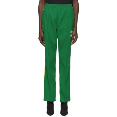 Shop Off-white Green Logo Tape Track Pants In Green/nocol