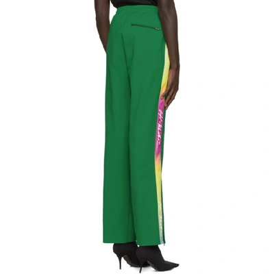 Shop Off-white Green Logo Tape Track Pants In Green/nocol