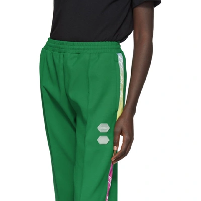 Shop Off-white Green Logo Tape Track Pants In Green/nocol