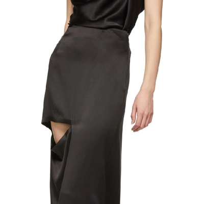 Shop Jw Anderson Black Asymmetric Cut-out Skirt