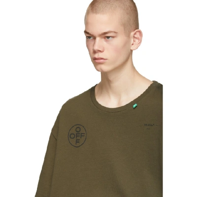 Shop Off-white Green Stencil Over T-shirt In Military/fu