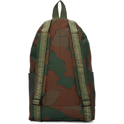 Shop Off-white Green Camo Backpack In Allover