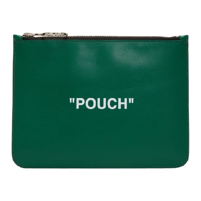 OFF-WHITE 绿色 QUOTE 扁平手袋